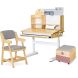 Комплект дитячий L Mealux Timberdesk Wood S Carlo Сірий, Рожевий