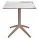 Стол Quatro Fix 70х70 white marble, taupe
