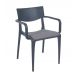 Стул Town с подлокотниками и подушкой anthracite