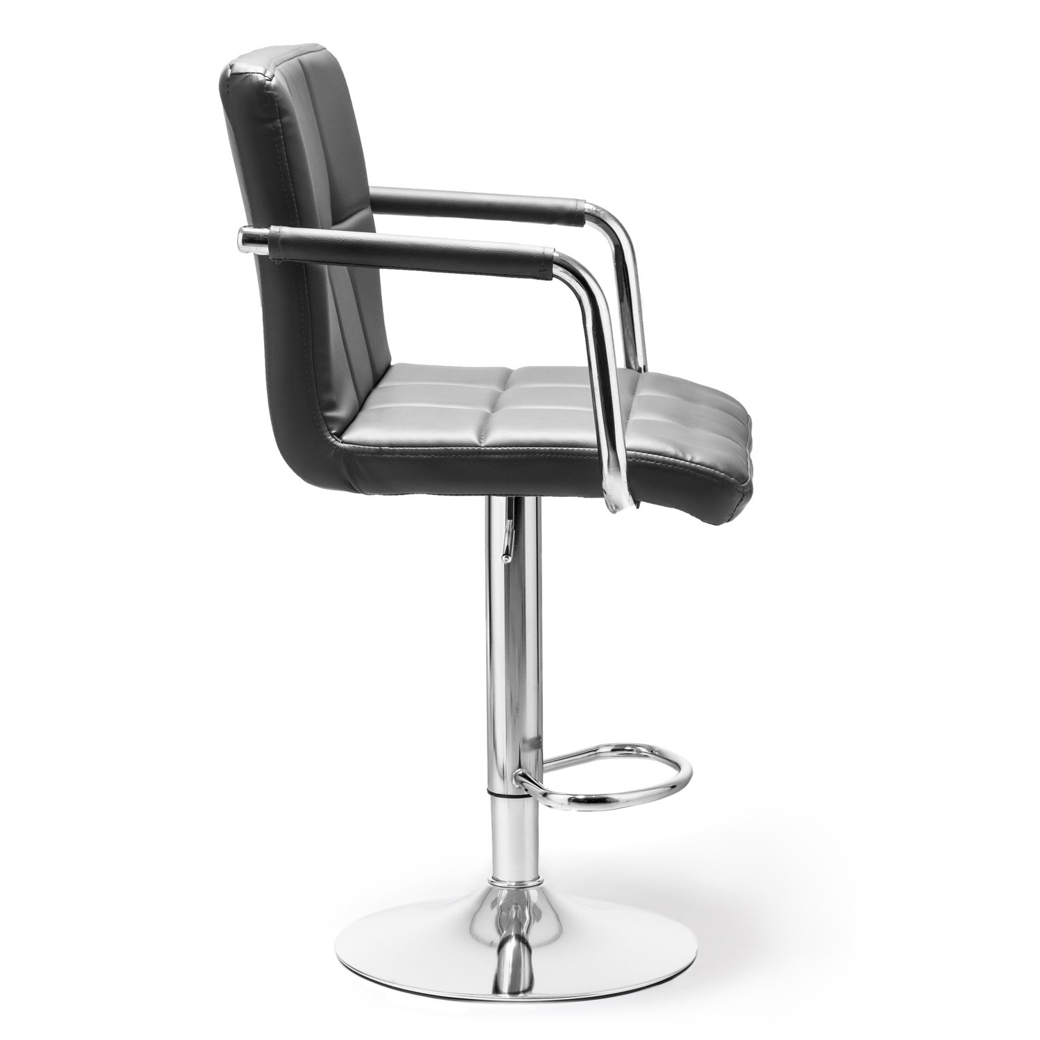 Барный стул HATTA Dublin Arm Chrome Eco Темно-серый (44512982) в Украине