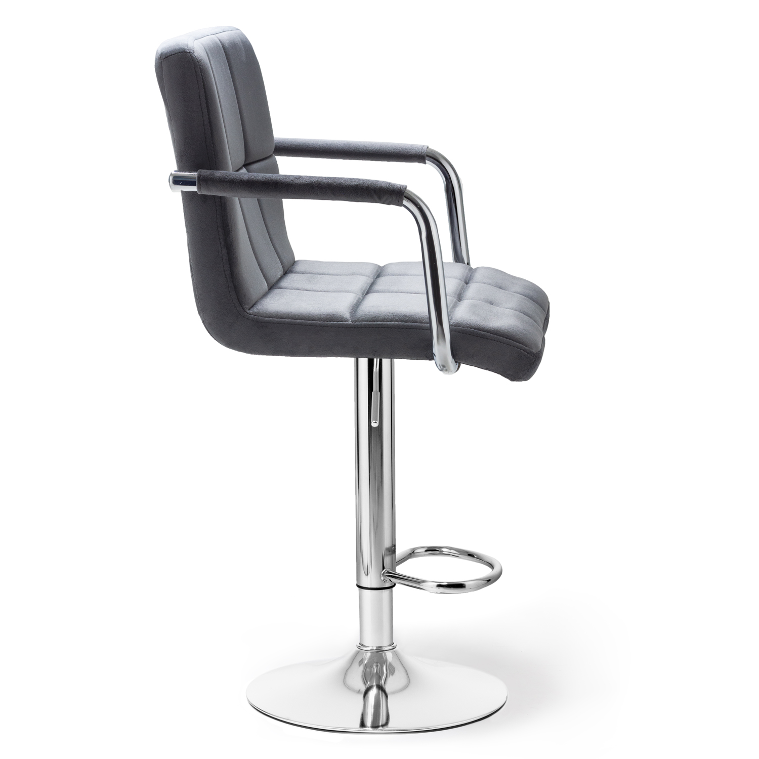 Барный стул HATTA Dublin Arm Chrome Velvet Темно-серый (44515167) в Украине
