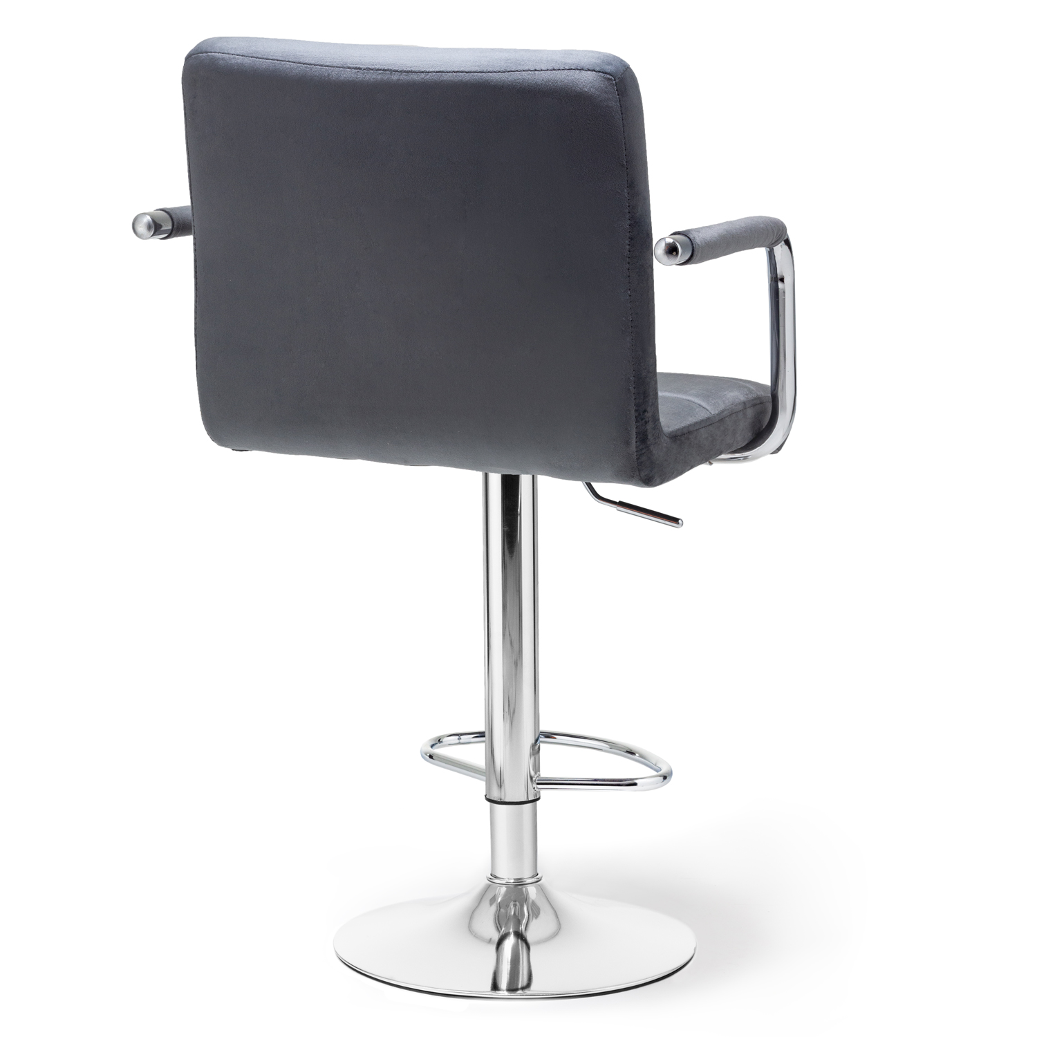 Барный стул HATTA Dublin Arm Chrome Velvet Темно-серый (44515167) в Киеве