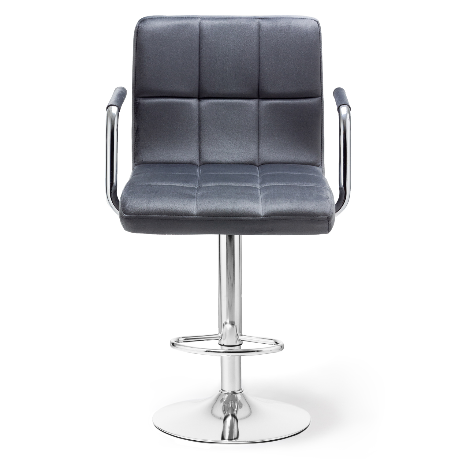 Барный стул HATTA Dublin Arm Chrome Velvet Темно-серый (44515167) дешево