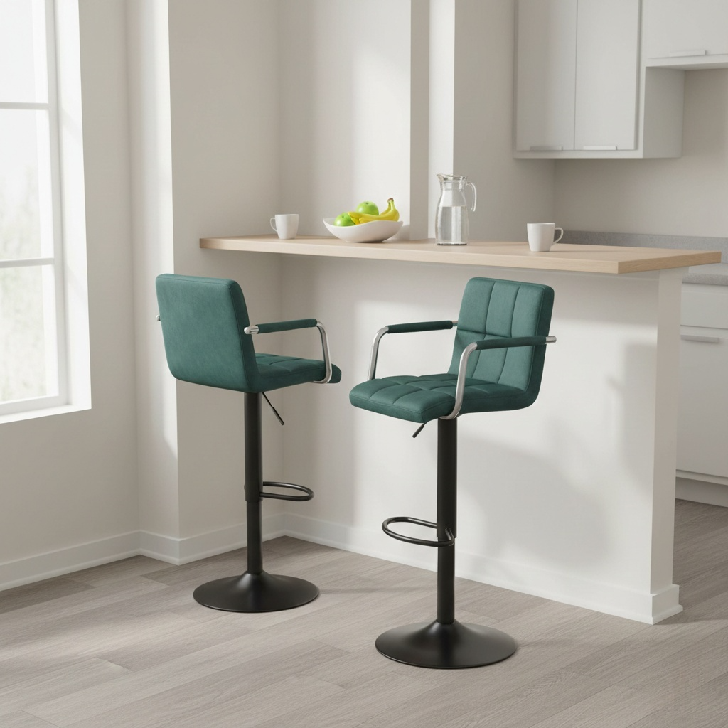 Барный стул HATTA Dublin Arm Black Velvet Темно-зеленый (44515268) недорого