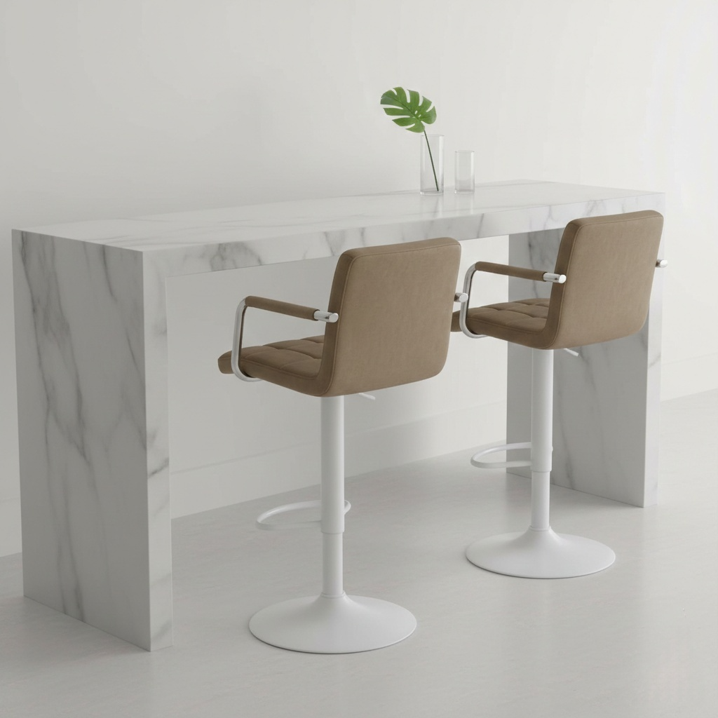Барный стул HATTA Dublin Arm White Velvet Бежевый на кухне