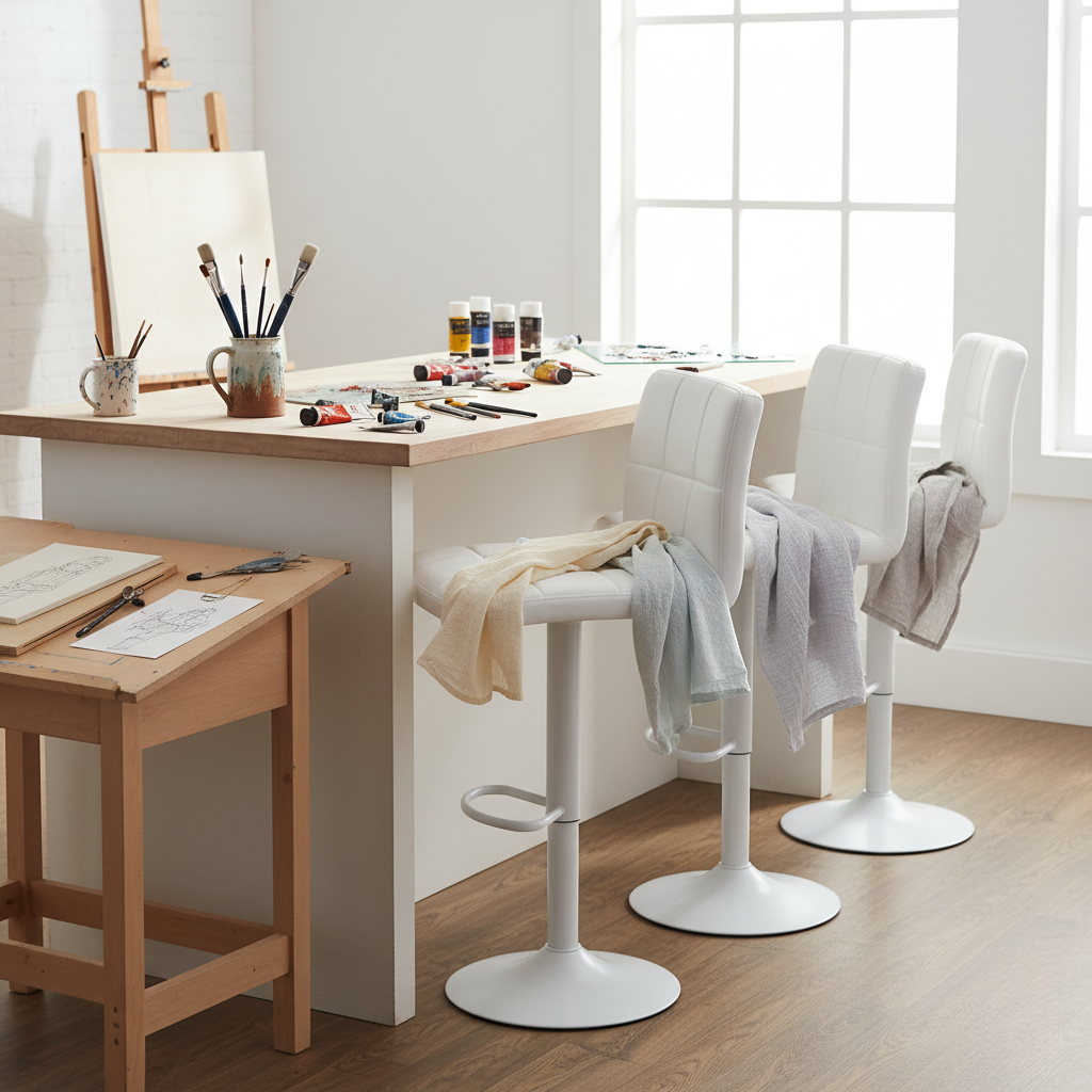 Барный стул HATTA Dublin White Eco Белый (44550152) kupistul