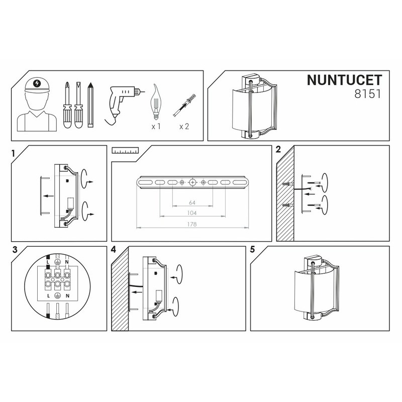 Бра Nuntucet I Білий (109727590) недорого