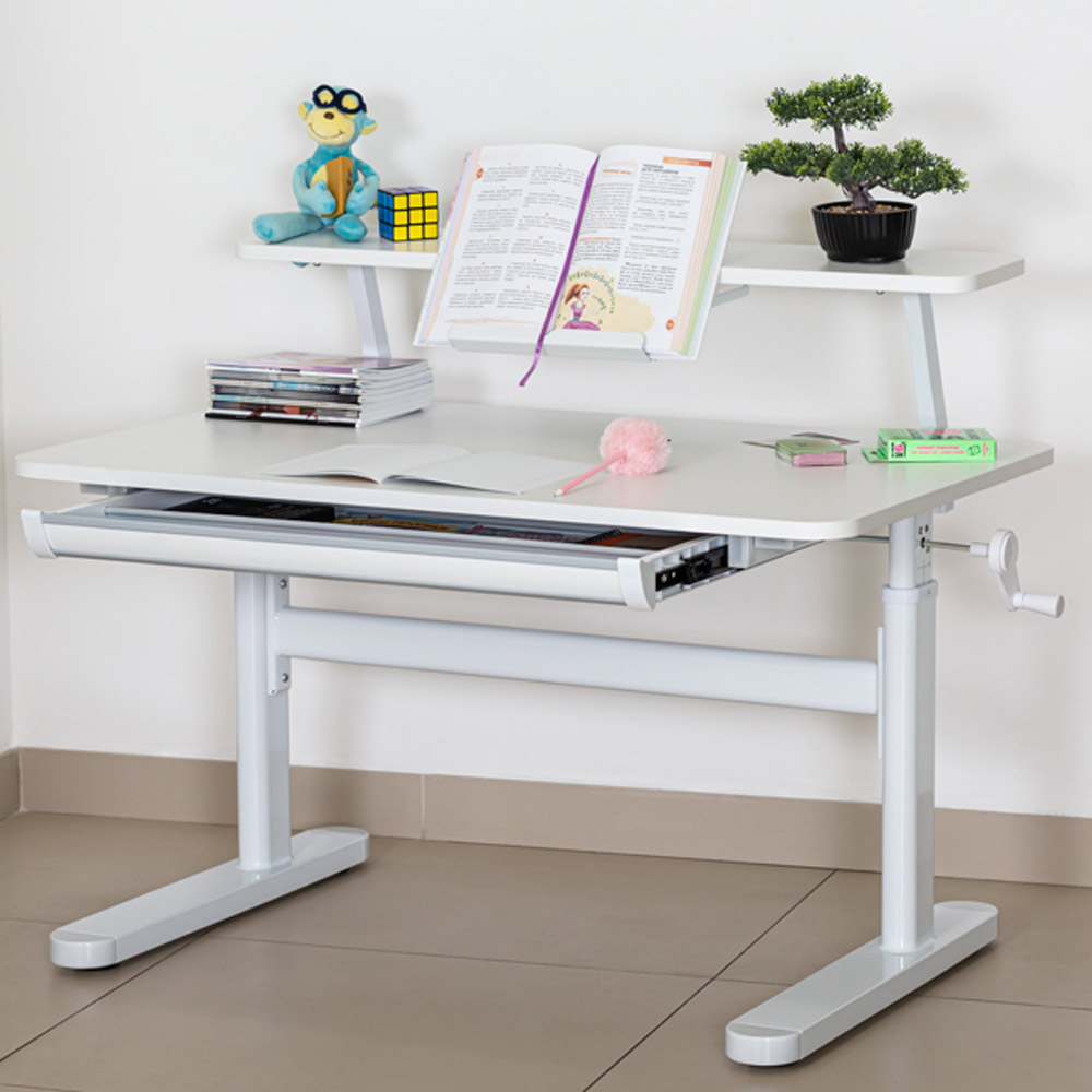 Детский стол ErgoKids TH-210 с полкой 100х60 Белый (111470401) недорого