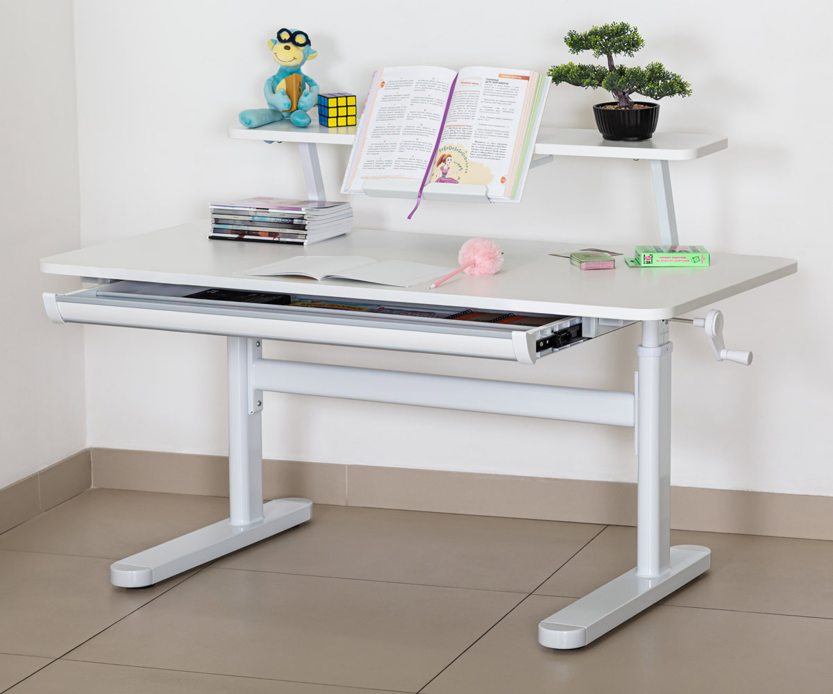 Детский стол ErgoKids TH-215 с полкой 120х60 Белый (111470402) недорого