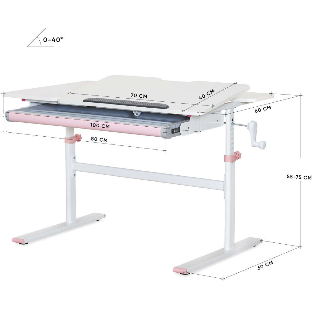 Детский стол Evo-кids TH-220 100х60 Белый, Розовый (111470222) недорого