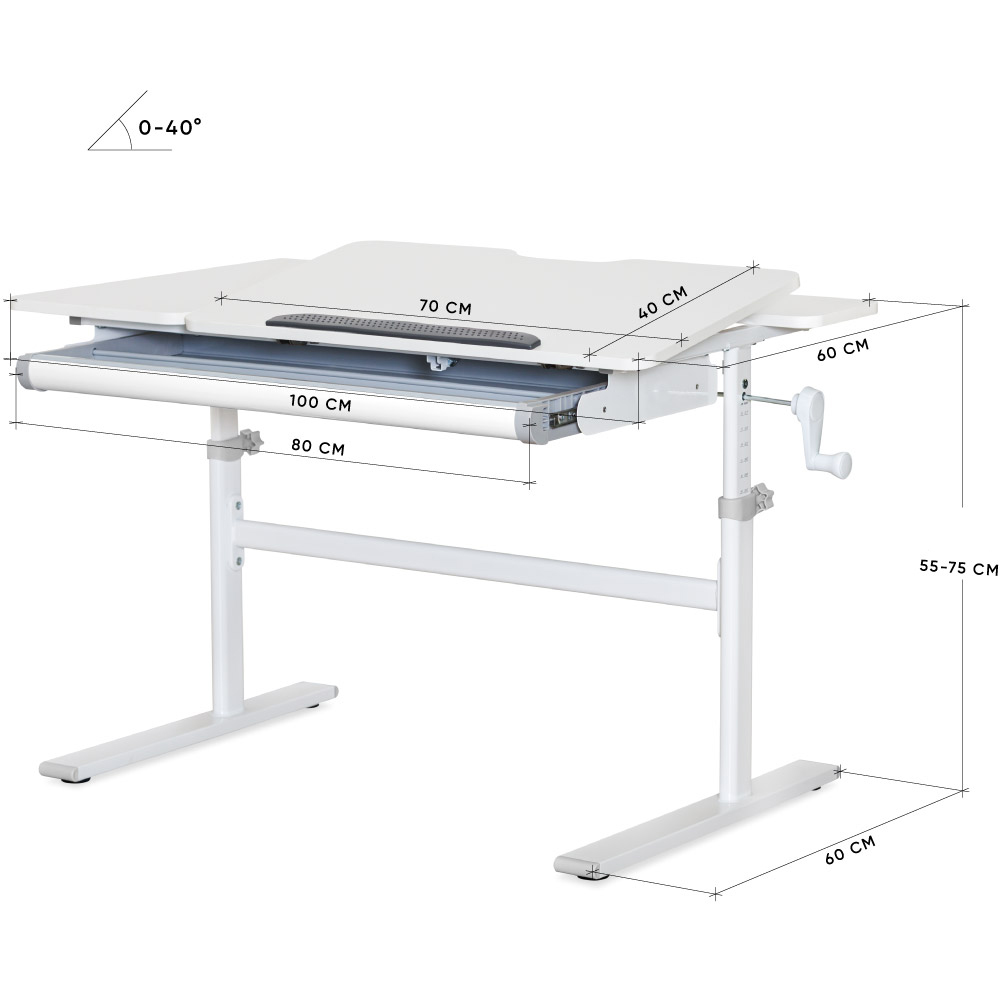 Детский стол Evo-кids TH-220 100х60 Белый, Серый (111470223) недорого