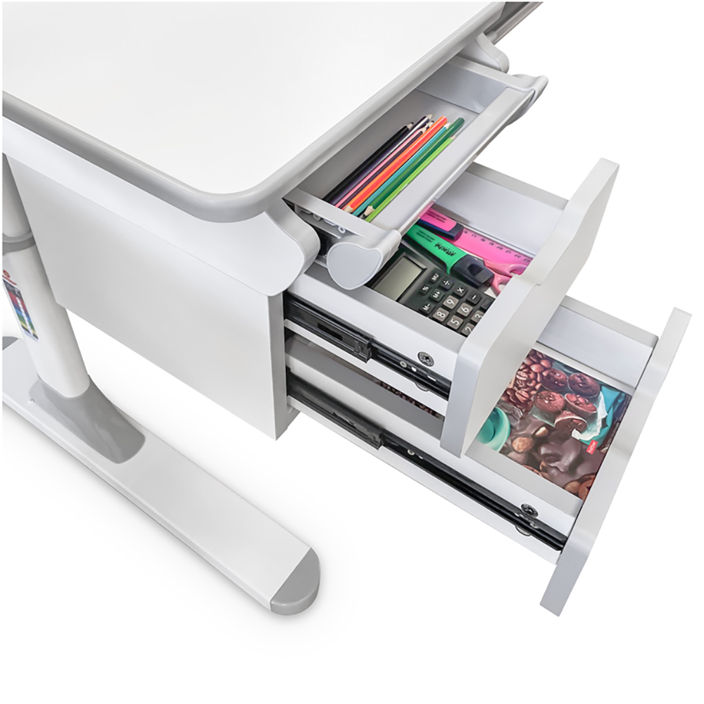 Дитячий стіл Mealux Hamilton Multicolor Lite 120х66 Білий, Рожевий (111470317) в Украине