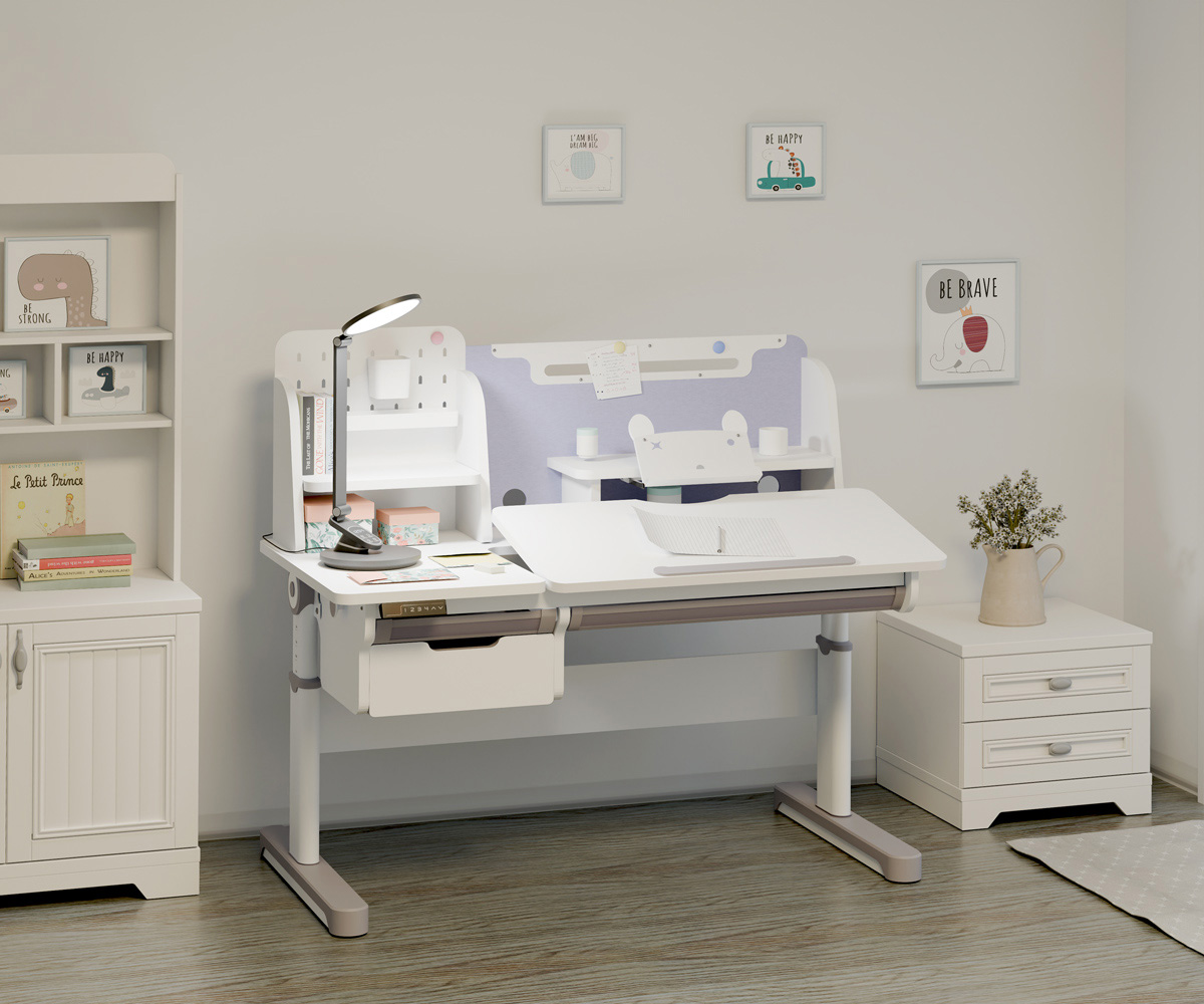 Детский стол Mealux Milton Electro 120х65 Белый, Серый (111470432) недорого
