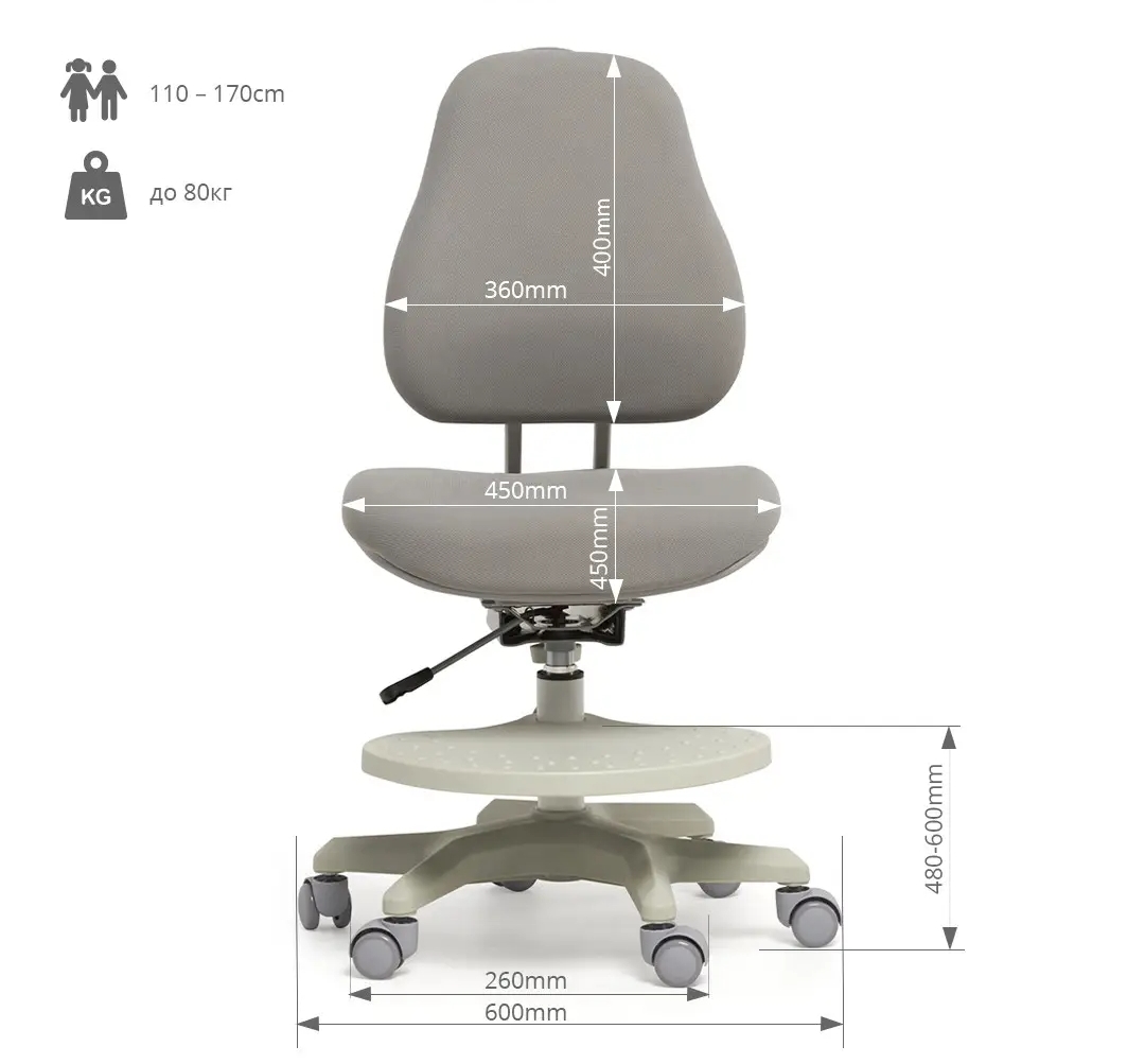 Дитяче крісло Cubby Paeonia Grey (1771478534) с доставкой
