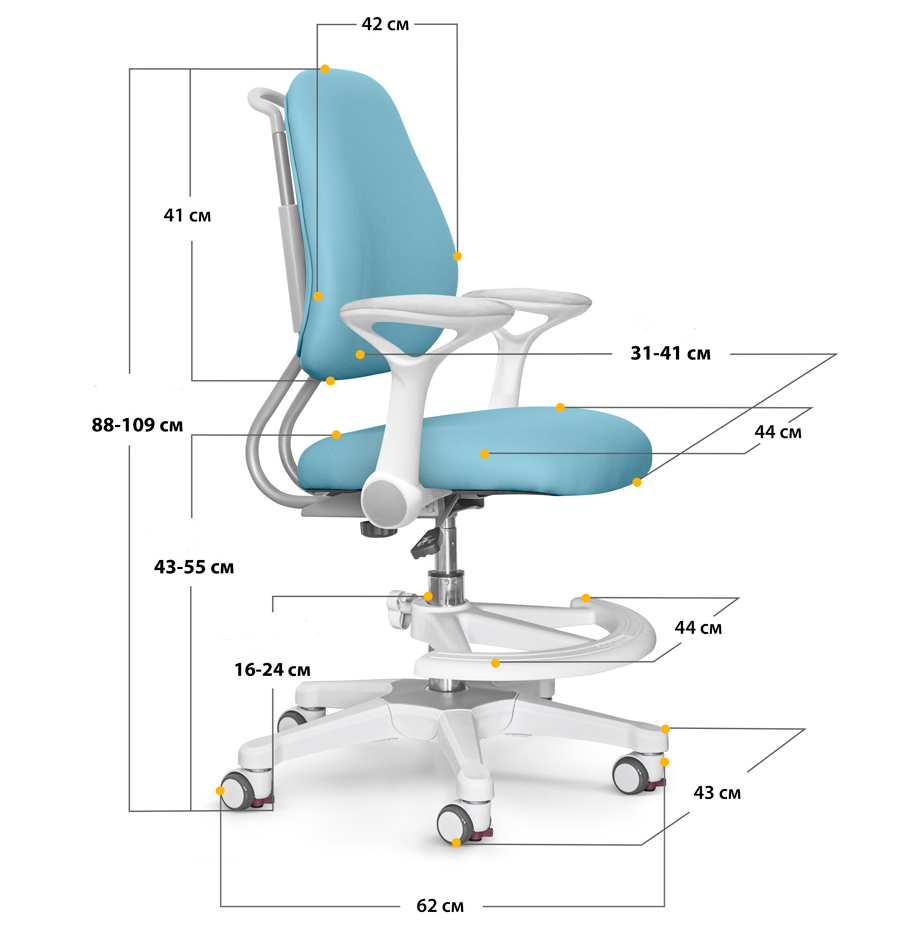 Дитяче крісло ErgoKids Mio Ergo Y-507 Блакитний, Білий (111011667) недорого