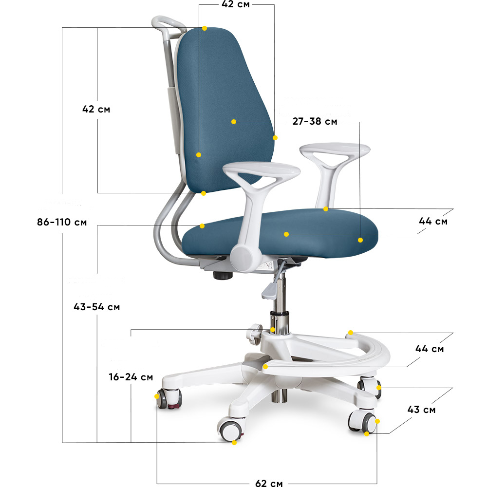 Дитяче крісло ErgoKids Mio Ergo Y-507 Темно-синий, Білий (111469946) недорого