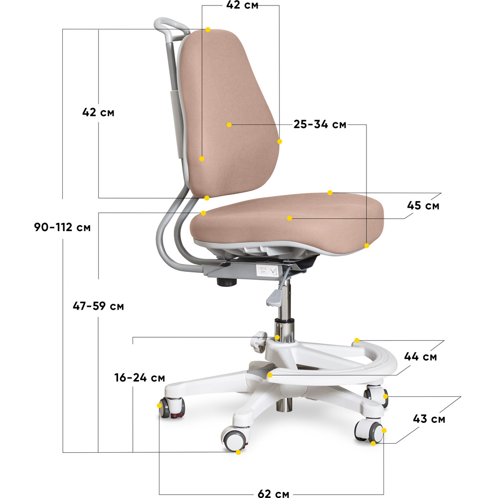 Дитяче крісло Evo-Kids Mio Ergo Y-507 Lite Коричневий, Білий (111469986) недорого