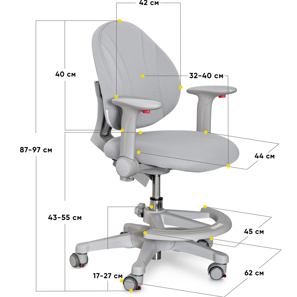 Дитяче крісло Evo-kids Mio Y-407 Сірий, Сірий (111469940) недорого