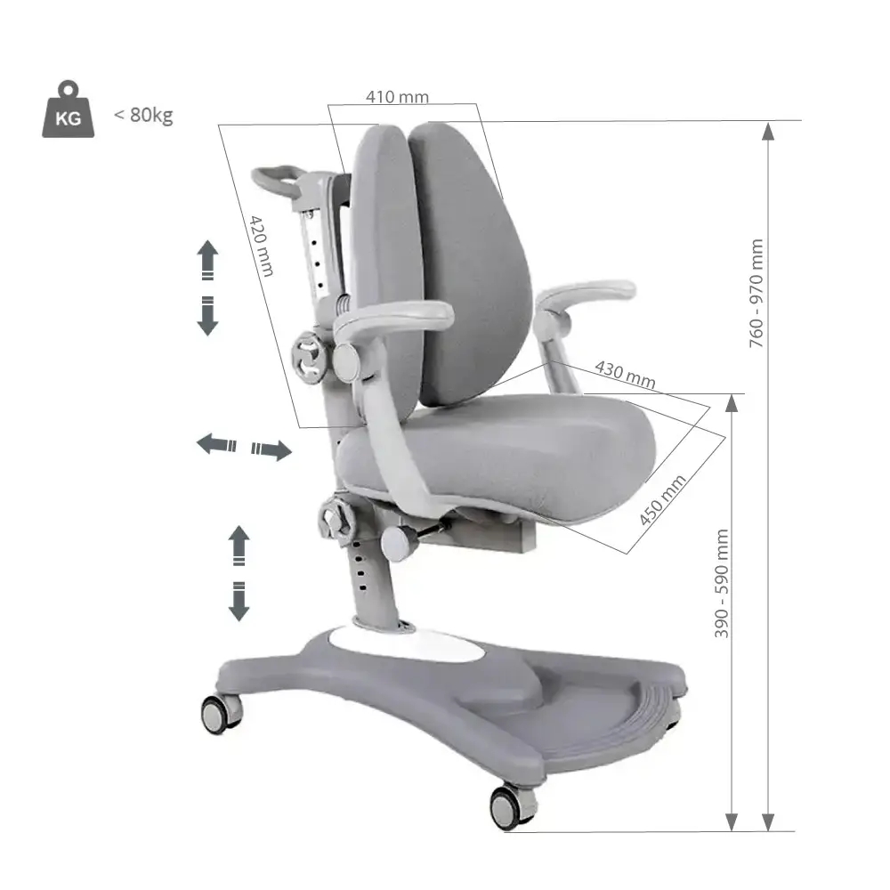Детское кресло Fortuna с подлокотниками Grey (1771478590) в Киеве