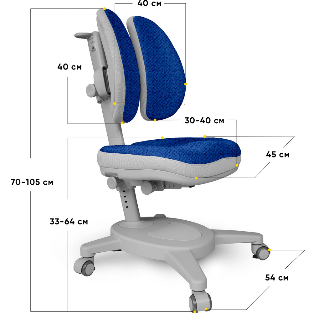 Дитяче крісло Mealux Onyx Duo Синій, Сірий (111012291) дешево