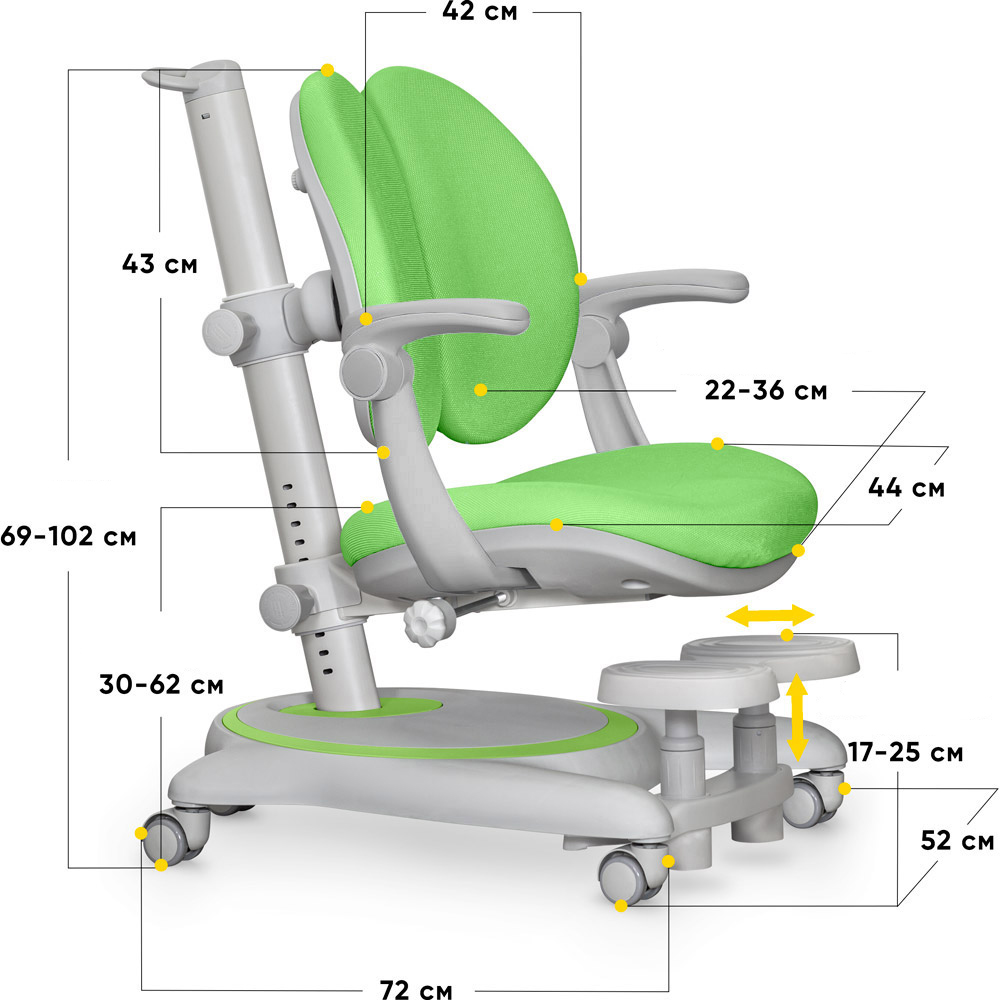 Детское кресло Mealux Ortoback Duo Y-510 Plus Зеленый, Серый (111470152) недорого
