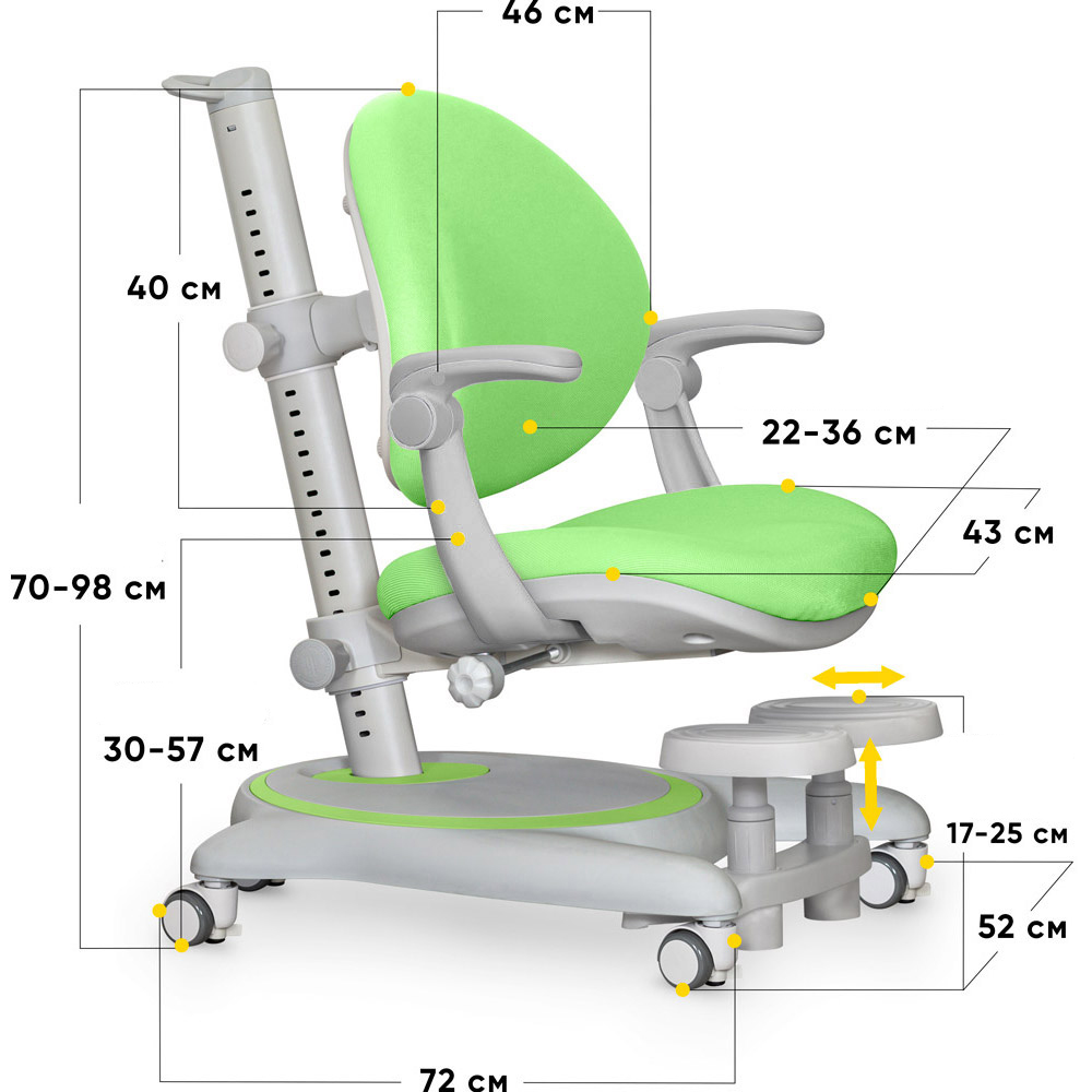 Детское кресло Mealux Ortoback Y-508 Plus Зеленый, Серый (111470115) недорого