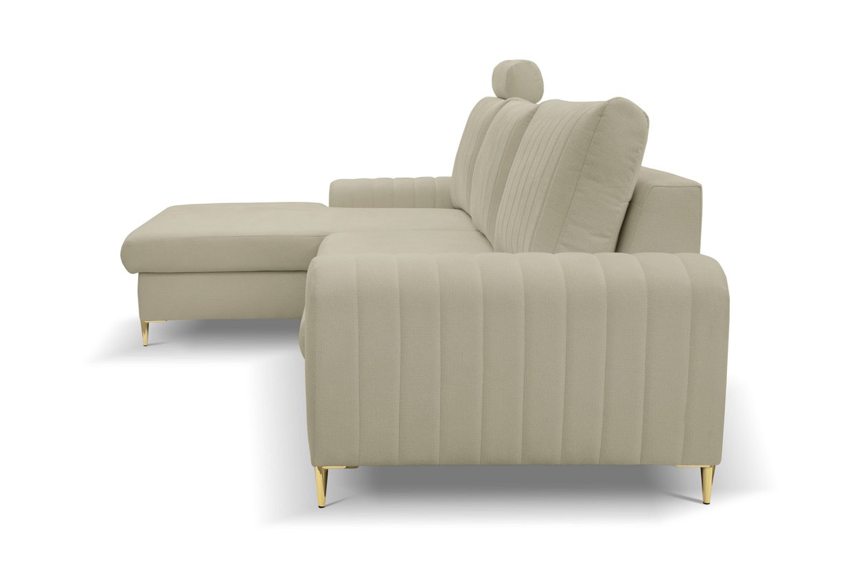Диван кутовий розкладний MONACO Left Loft-02-Beige, Золотий (1321486013) с доставкой