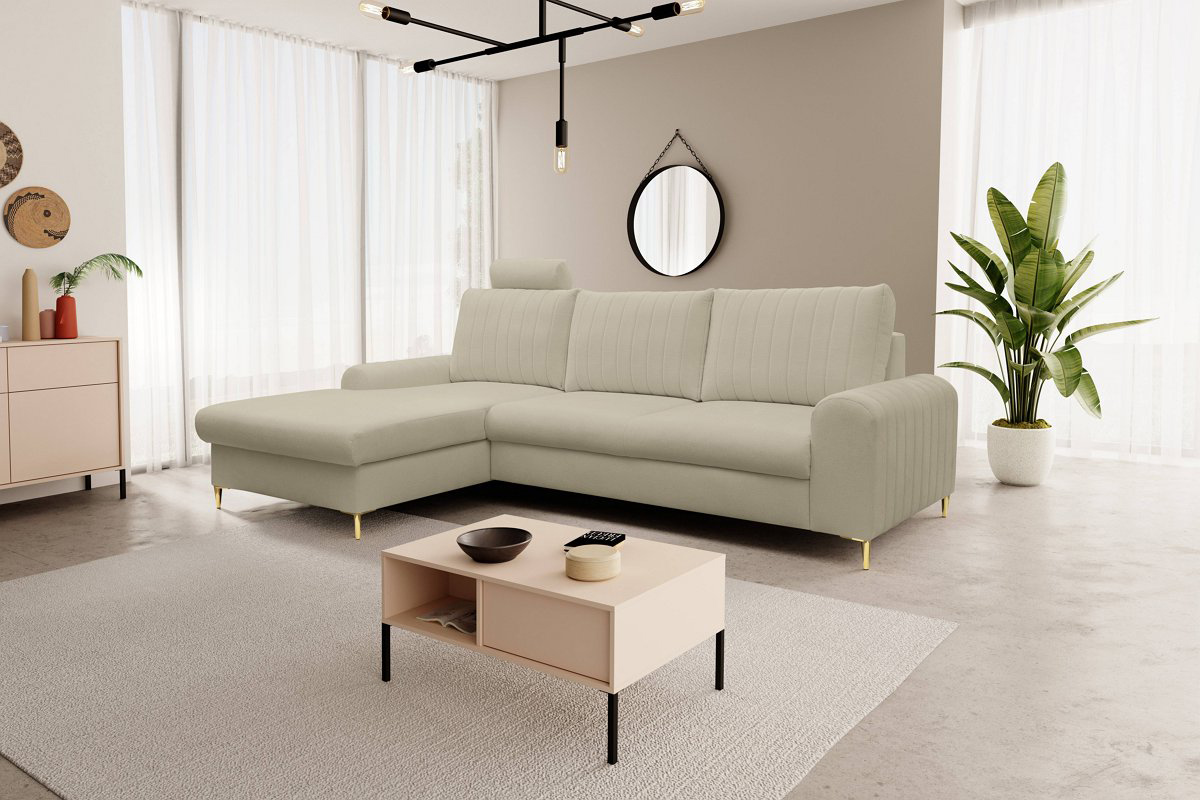 Диван кутовий розкладний MONACO Left Loft-02-Beige, Золотий (1321486013) в интернет-магазине