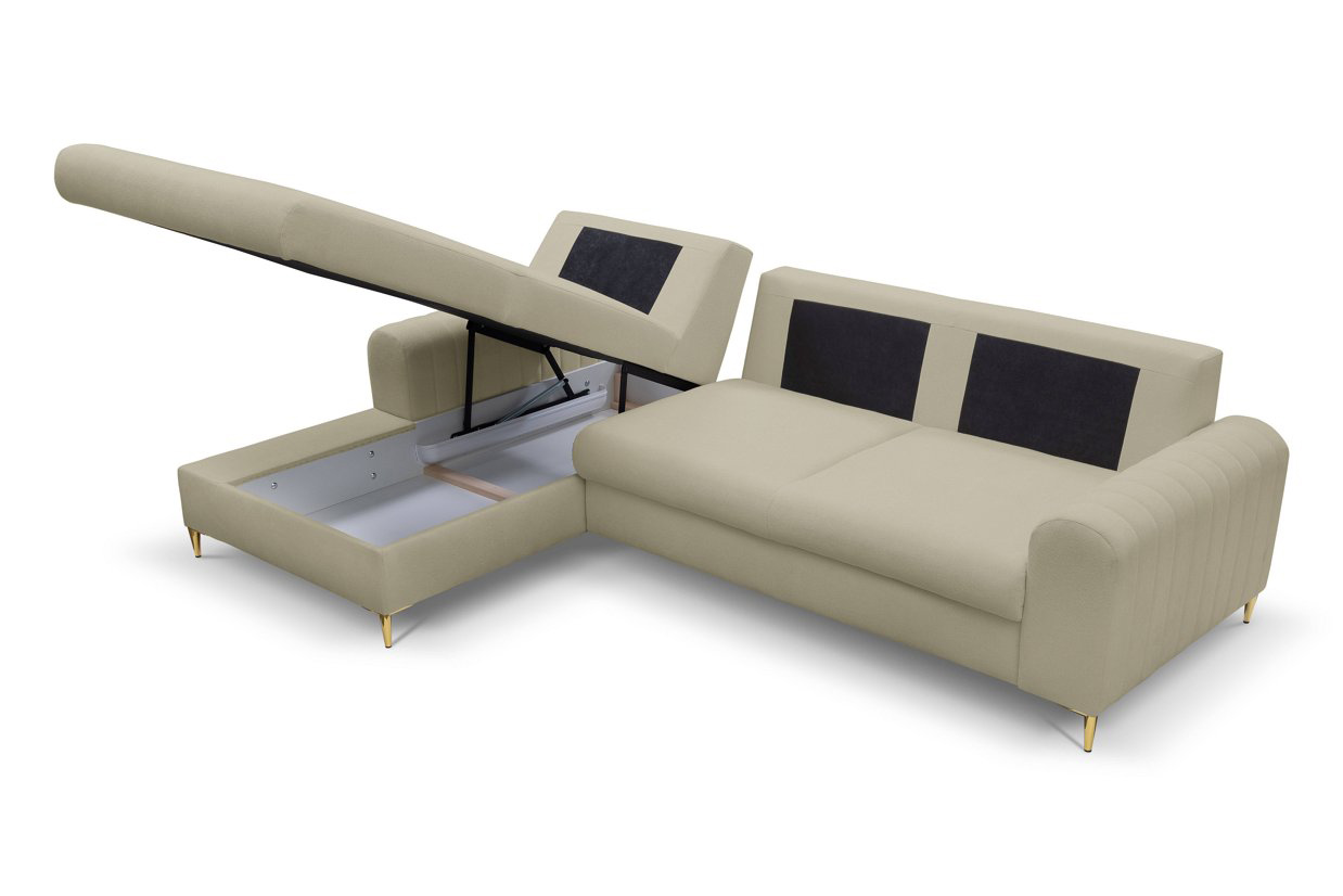 Диван кутовий розкладний MONACO Left Loft-02-Beige, Золотий (1321486013) дешево