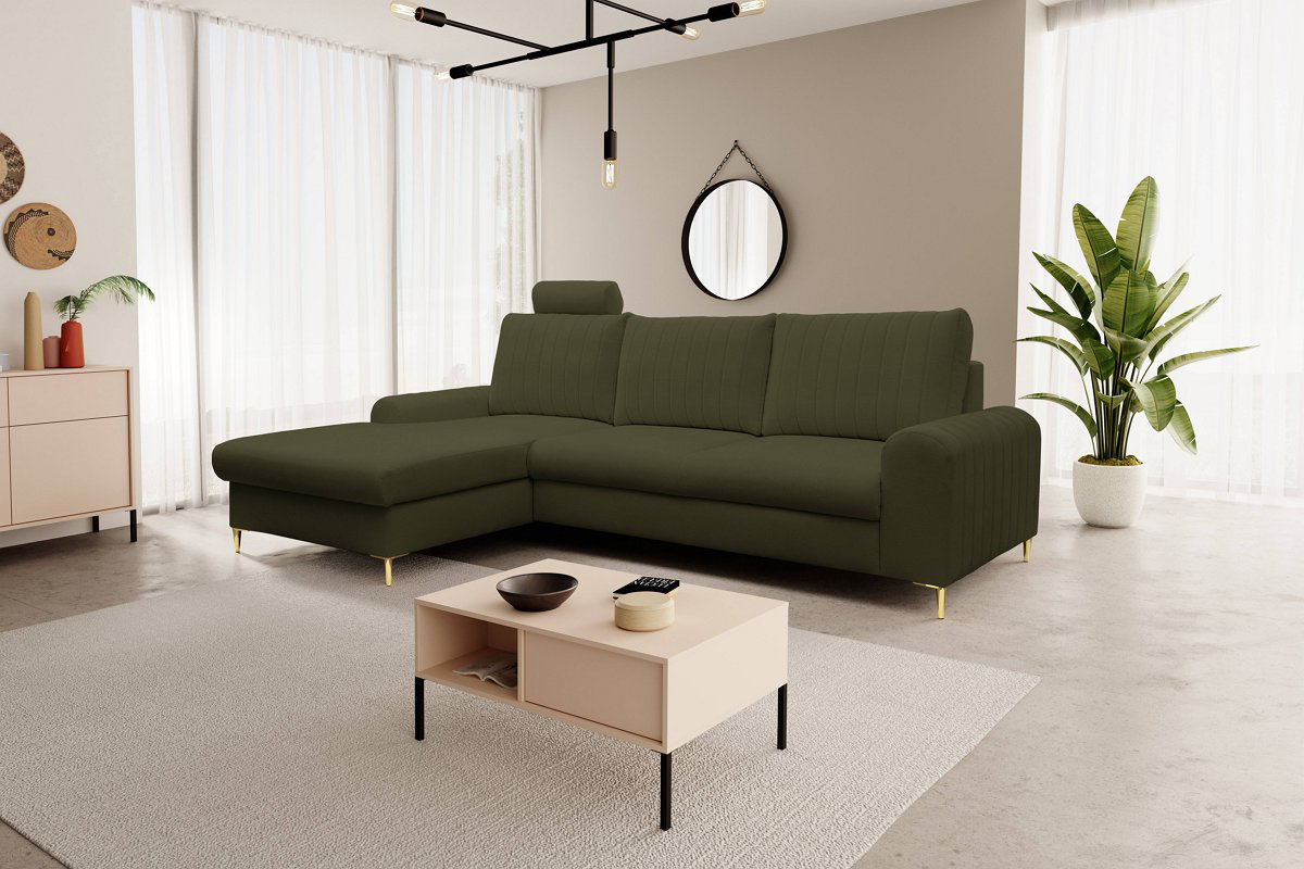 Диван кутовий розкладний MONACO Left Loft-10-Olive, Золотий (1321486021) в интернет-магазине