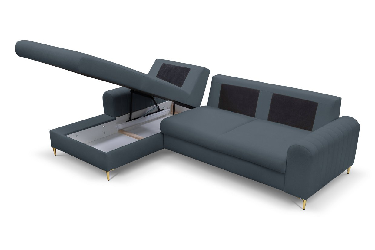 Диван кутовий розкладний MONACO Left Loft-14-Denim, Золотий (1321486025) дешево