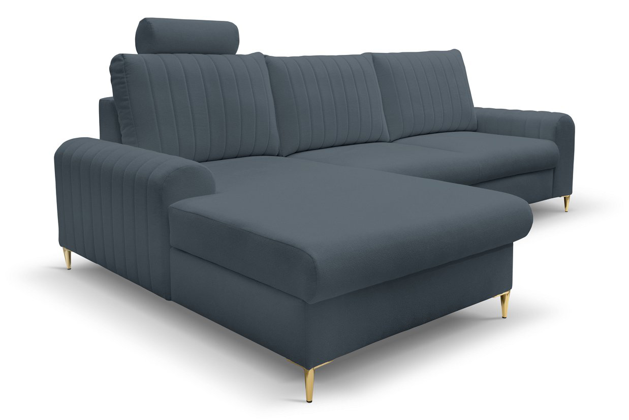 Диван кутовий розкладний MONACO Left Loft-14-Denim, Золотий (1321486025) недорого