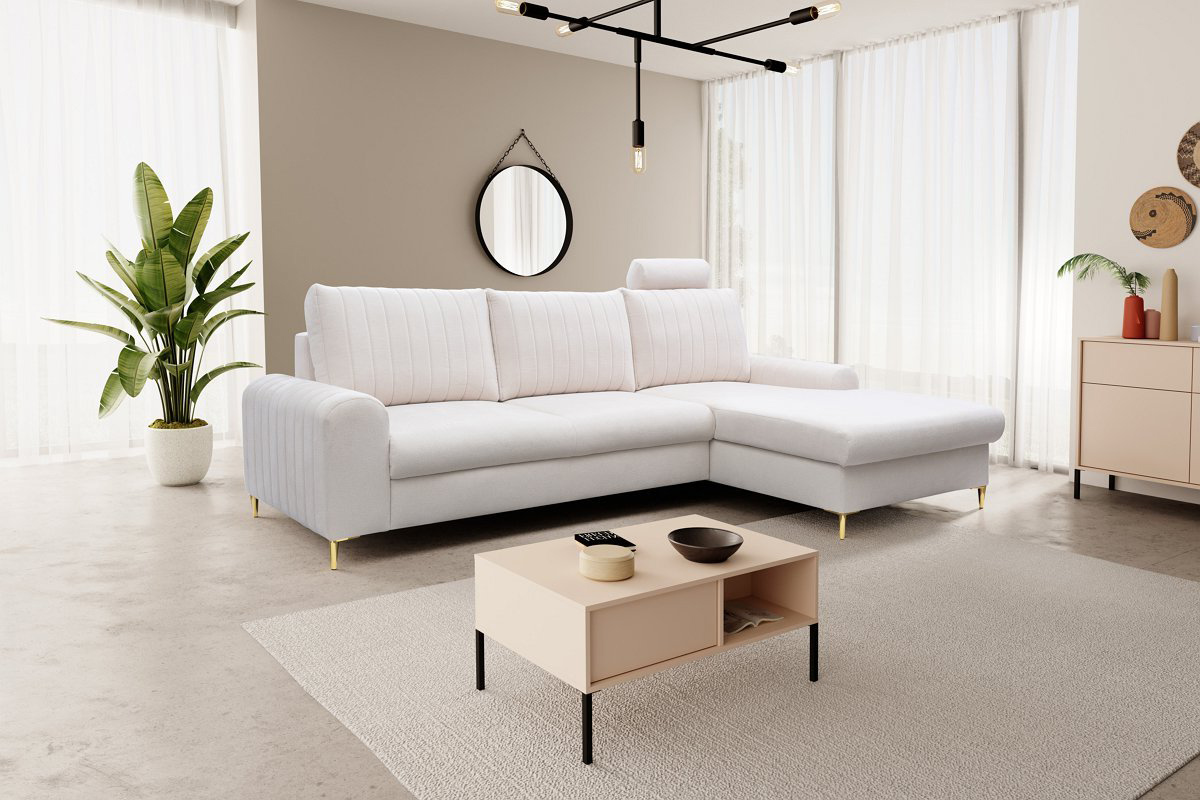 Диван угловой раскладной MONACO Right Loft-01-Cream, Золотой (1321486084) в интернет-магазине