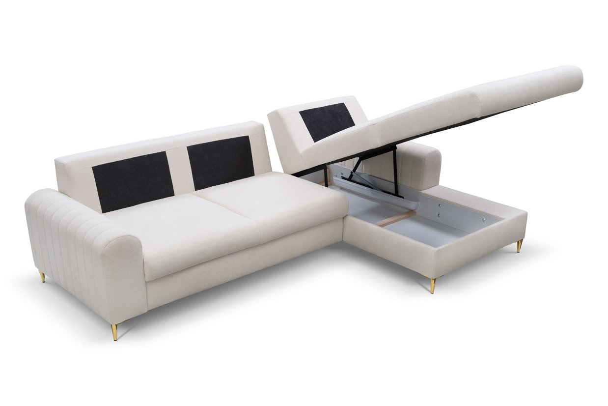 Диван угловой раскладной MONACO Right Loft-01-Cream, Золотой (1321486084) дешево