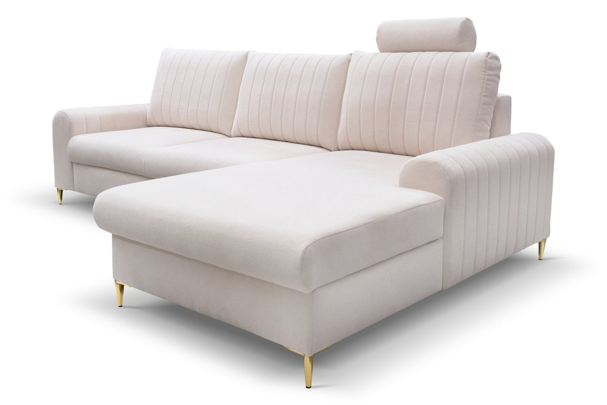 Диван угловой раскладной MONACO Right Loft-01-Cream, Золотой (1321486084) недорого
