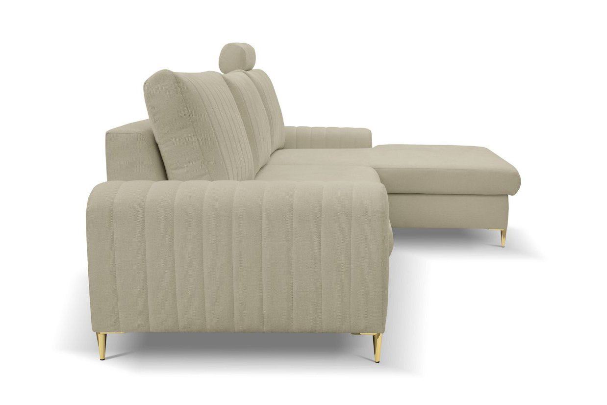 Диван кутовий розкладний MONACO Right Loft-02-Beige, Золотий (1321486061) с доставкой