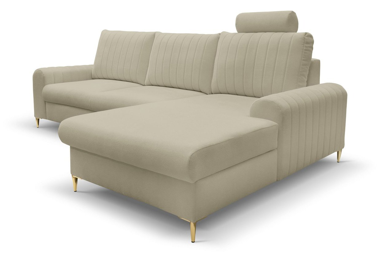 Диван кутовий розкладний MONACO Right Loft-02-Beige, Золотий (1321486061) недорого