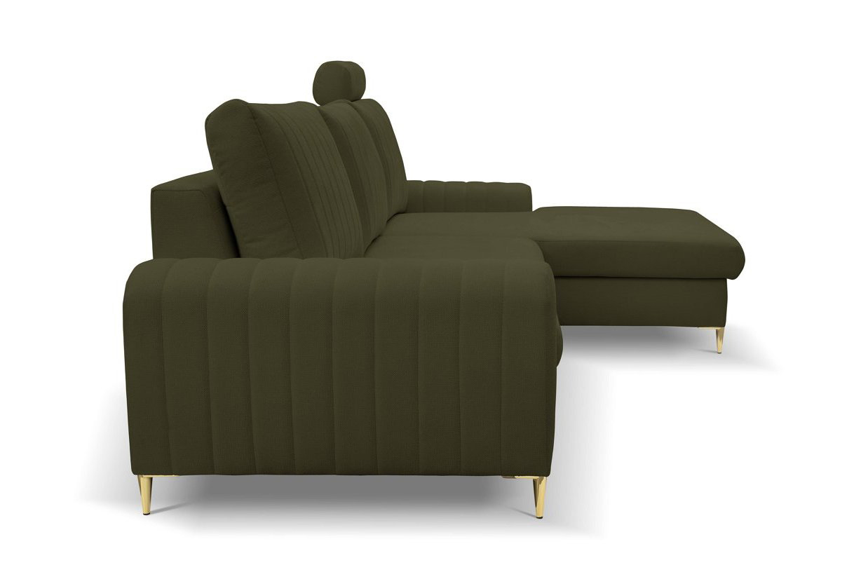 Диван кутовий розкладний MONACO Right Loft-10-Olive, Золотий (1321486069) с доставкой