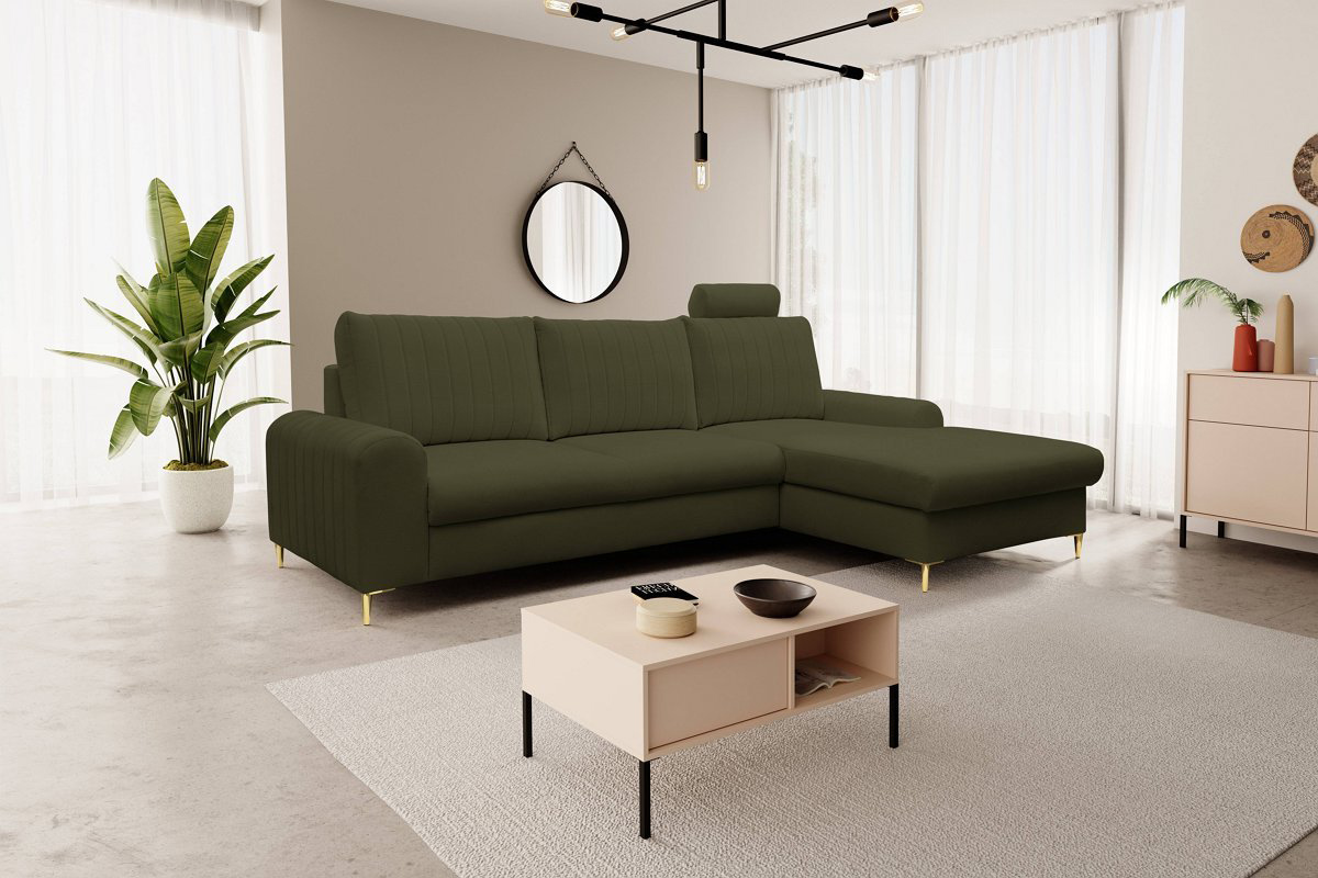 Диван кутовий розкладний MONACO Right Loft-10-Olive, Золотий (1321486069) в интернет-магазине