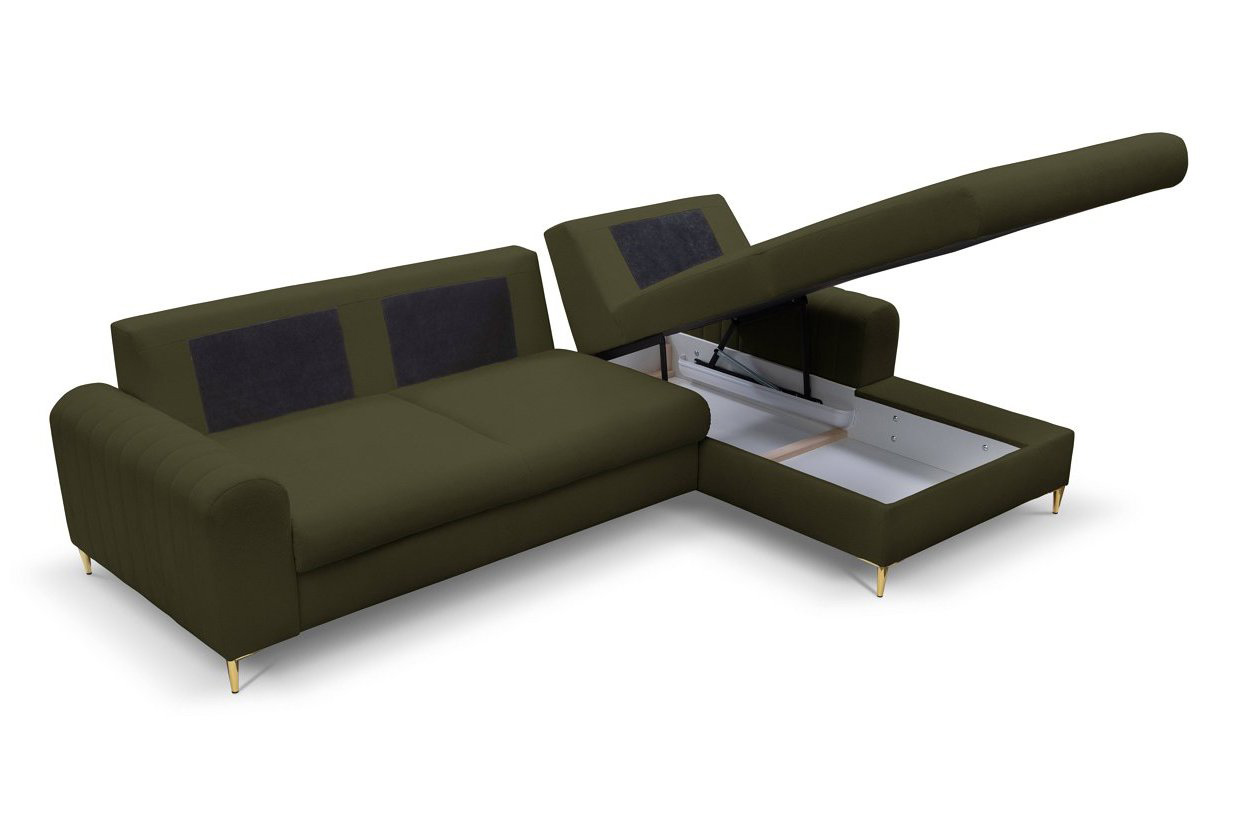 Диван кутовий розкладний MONACO Right Loft-10-Olive, Золотий (1321486069) дешево