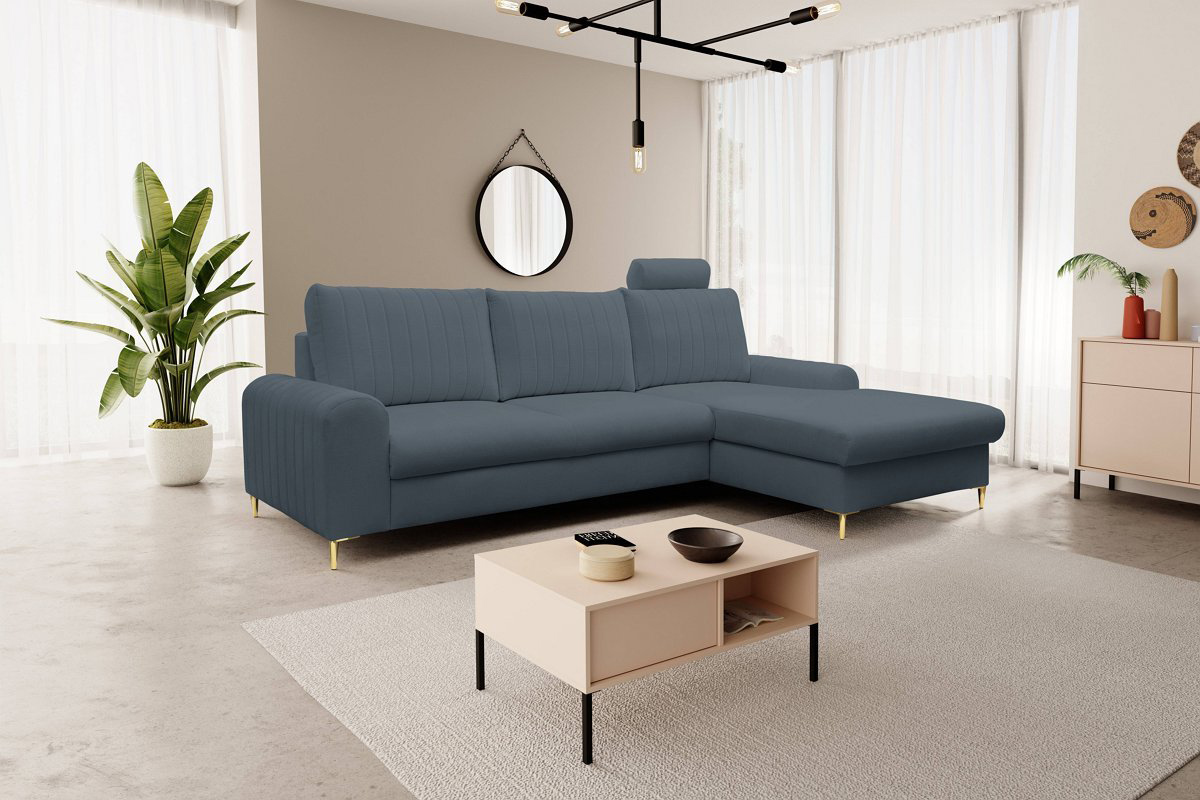 Диван угловой раскладной MONACO Right Loft-14-Denim, Золотой (1321486073) в интернет-магазине