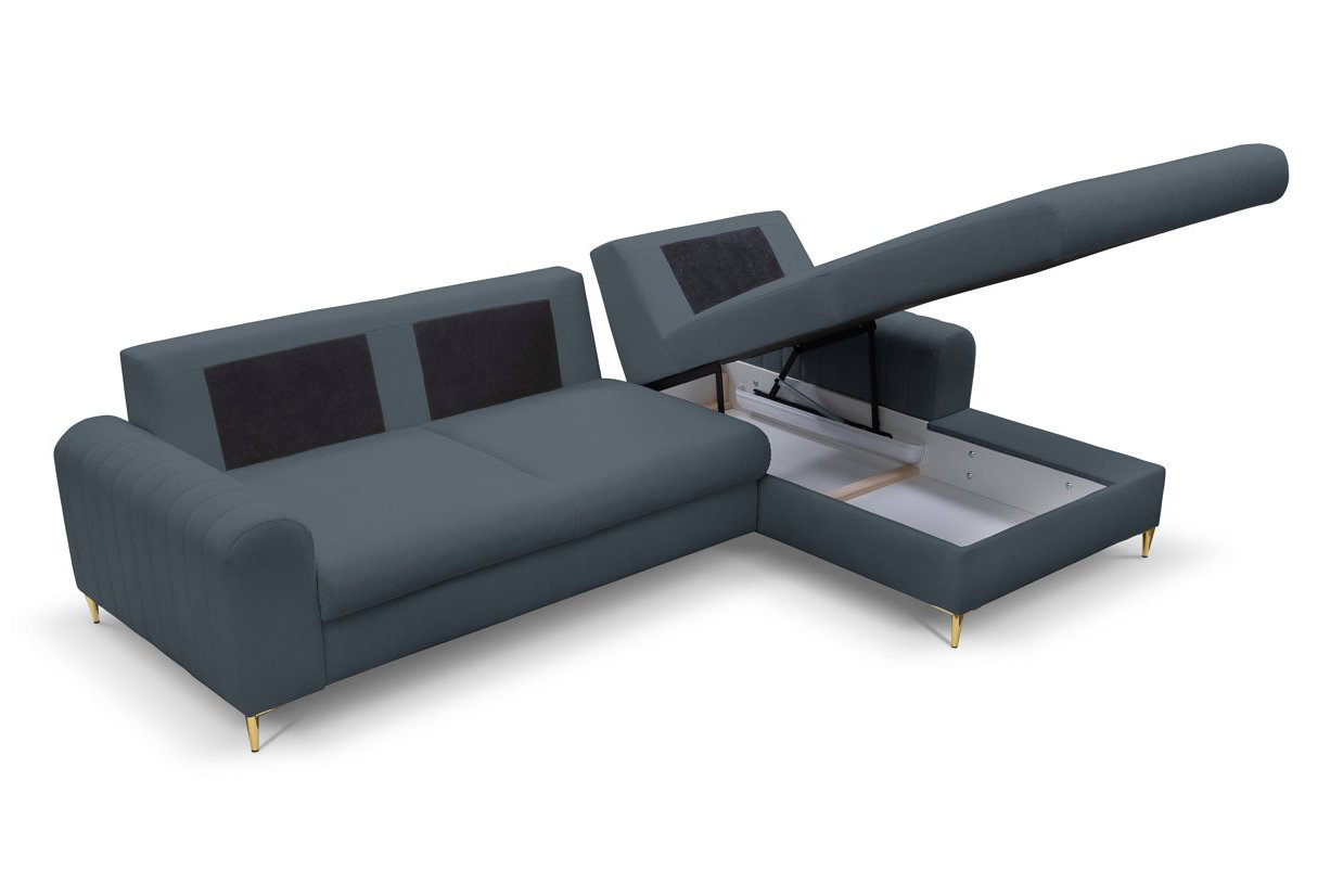 Диван угловой раскладной MONACO Right Loft-14-Denim, Золотой (1321486073) дешево