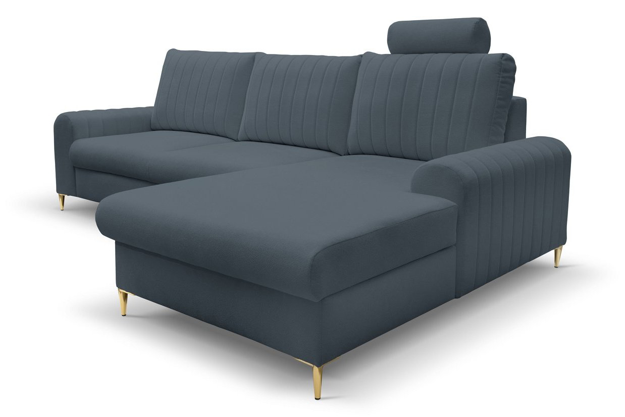 Диван угловой раскладной MONACO Right Loft-14-Denim, Золотой (1321486073) недорого