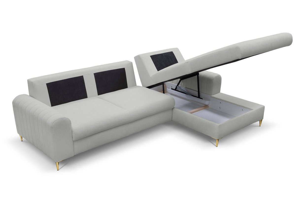 Диван угловой раскладной MONACO Right Loft-18-Silver, Золотой (1321486077) дешево