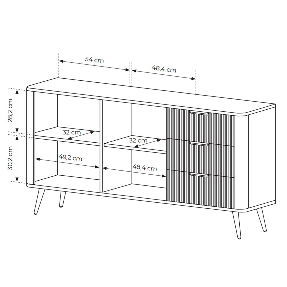 Комод Lante 2D3S/163 Білий, Чорний (1321488067) в Киеве