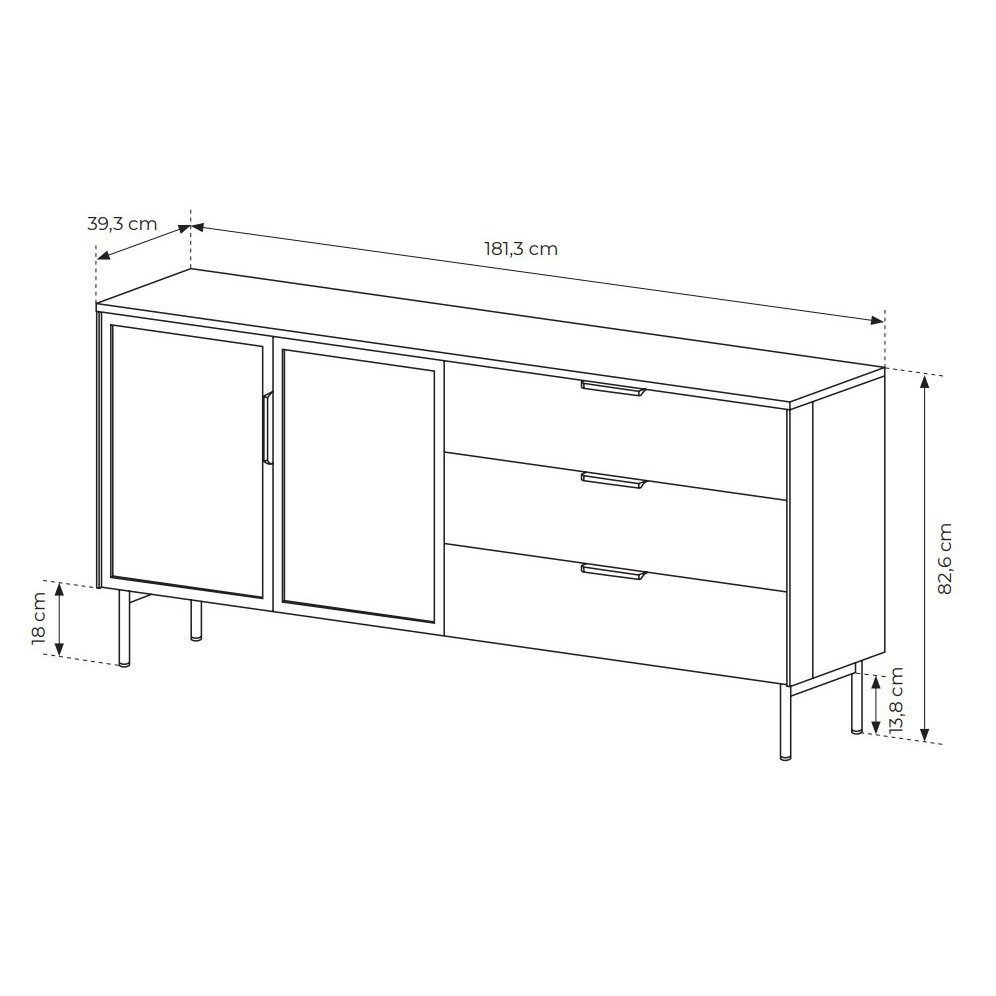 Комод Lumi 2D3S/181 з підсвічуванням Дуб дунін (1321485393) в Украине