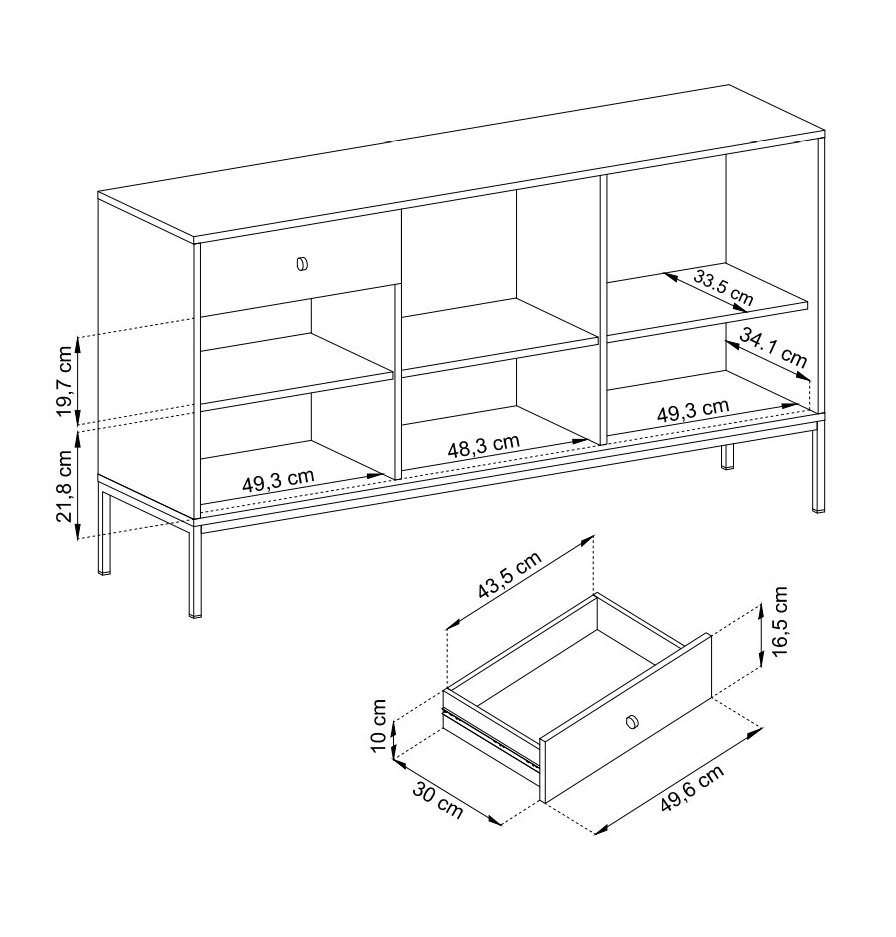 Комод Mono MKSZ154 Бежевый, Черный (1321469822) цена