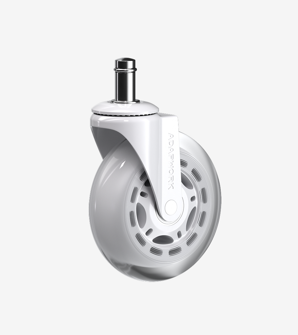 Комплект 5шт прогумованих роликів ADAPWORK CASTORS 65 Прозорий білий (1061489402) дешево