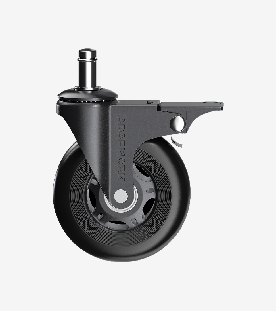 Комплект 5шт прогумованих роликів ADAPWORK CASTORS 75 FIX Чорний (1061488683) дешево