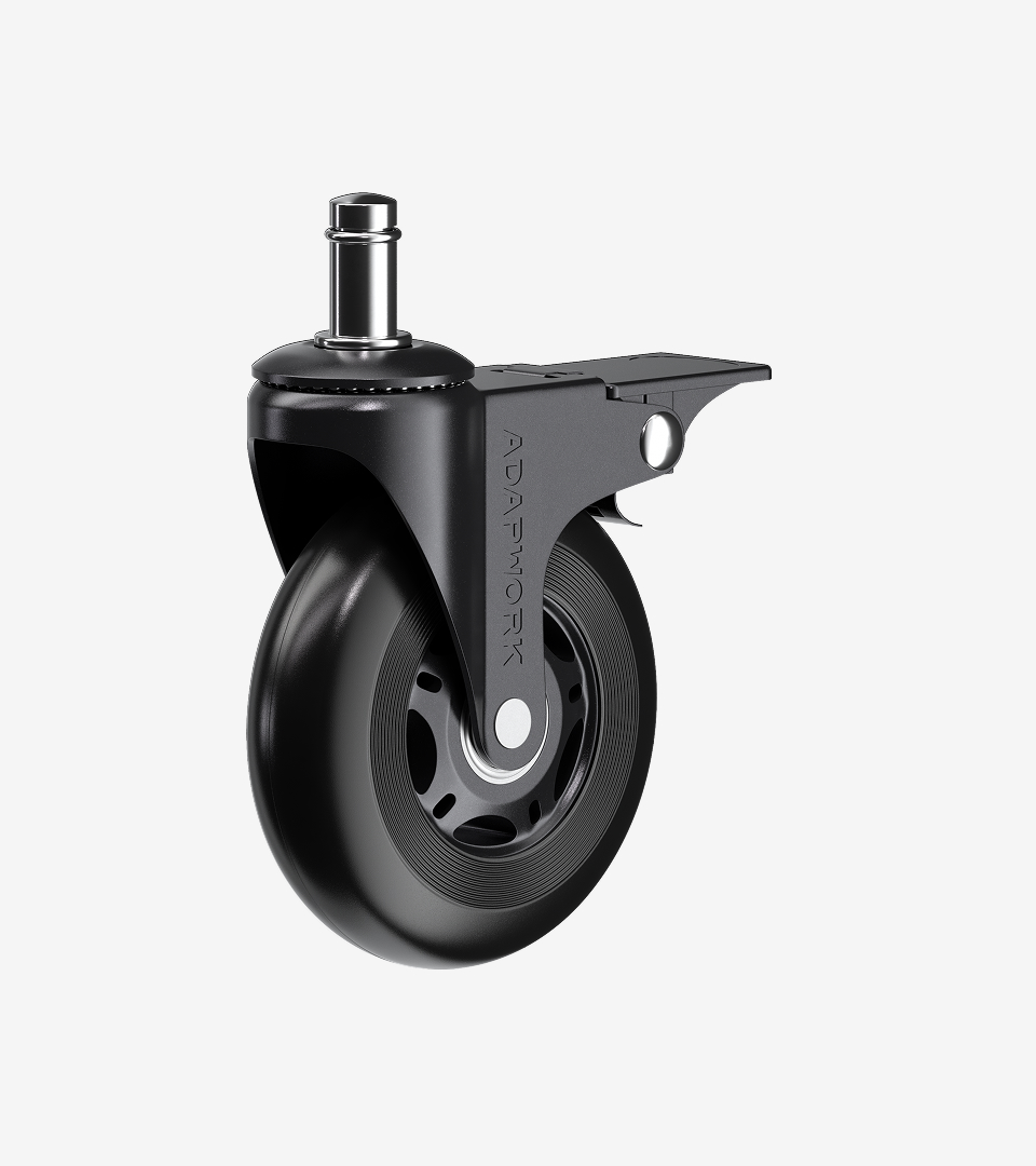 Комплект 5шт прогумованих роликів ADAPWORK CASTORS 75 FIX Чорний (1061488683) недорого